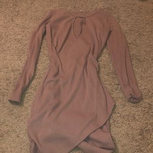 Pink bodycon cut out dress